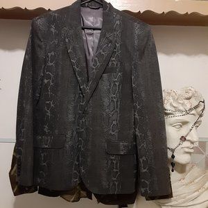 Zara Men's Black Snake Print Blazer Men’s size L